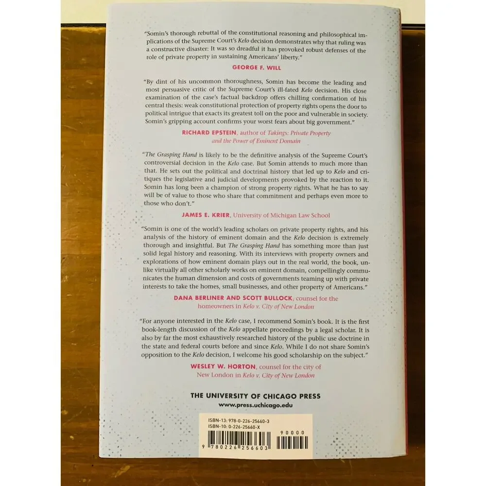 The Grasping Hand Kelo Eminent Domain Ilya Somin Hardcover 2015